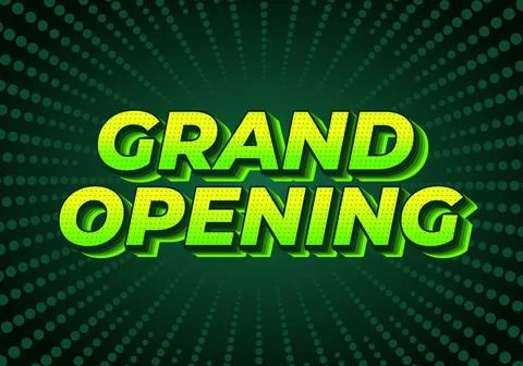 Grand opening. Text effect in 3D look with eye catching colors Stock Illustration