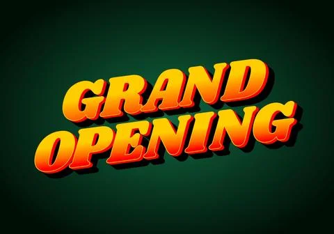 Grand opening. Text effect in 3D look with eye catching colors Stock Illustration