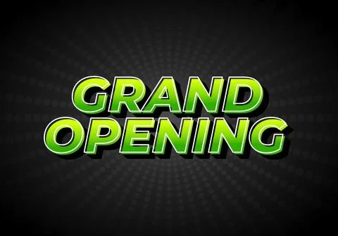 Grand opening. Text effect in 3D look with eye catching colors Stock Illustration