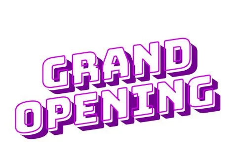 Grand opening. Text effect in 3D look with eye catching colors Stock Illustration