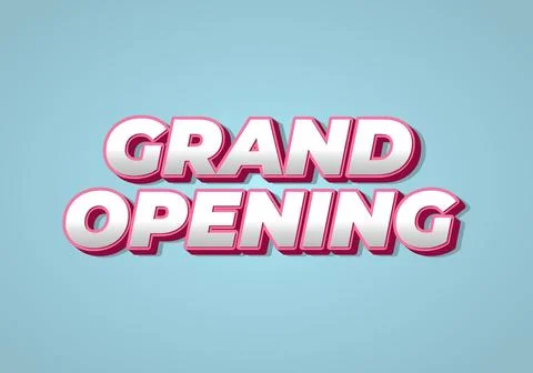 Grand opening. Text effect in 3D look with eye catching colors Stock Illustration