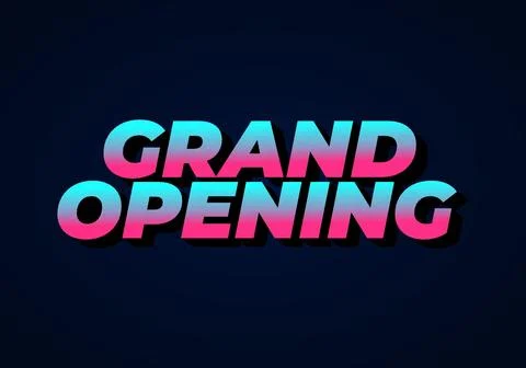 Grand opening. Text effect in 3D look with eye catching colors Stock Illustration