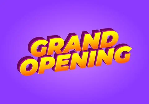 Grand opening. Text effect in 3D look with eye catching colors Stock Illustration