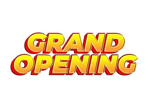 Grand opening. Text effect in 3D look with eye catching colors Stock Illustration