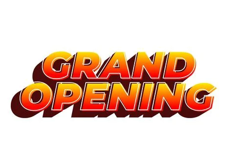 Grand opening. Text effect in 3D look with eye catching colors Stock Illustration