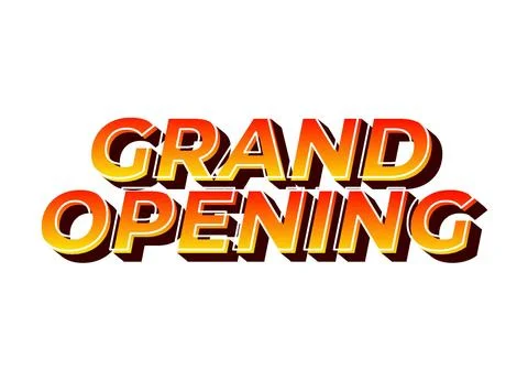 Grand opening. Text effect in 3D look with eye catching colors Stock Illustration