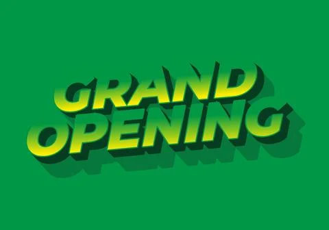 Grand opening. Text effect in modern colors with 3D style Illustrazione stock