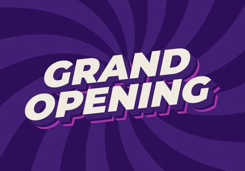 Grand opening. Text effect in modern colors with 3D style Stock Illustration