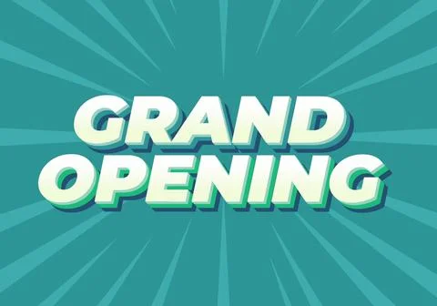 Grand opening. Text effect in modern colors with 3D style Illustrazione stock