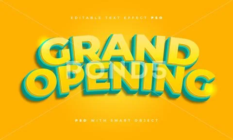Grand Opening text effect PSD Template