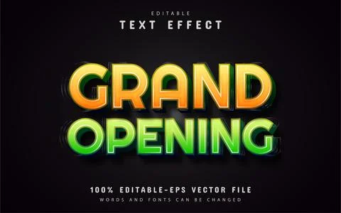 Grand opening text effects Stock Illustration