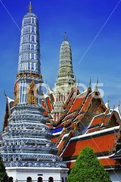 Grand Palace in Bangkok, one of the most popular tourist attractions in Thail Stock Photos