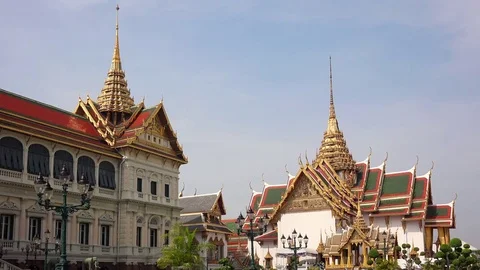 The Grand Palace in Bangkok, Thailand Stock Footage
