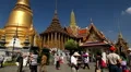 The Grand Palace in Bangkok, Yak Chedi, Wat Phra Kaews, Buddha, Thailand HD Footage