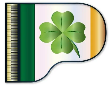 Grand Piano Eire Flag Stock Illustration