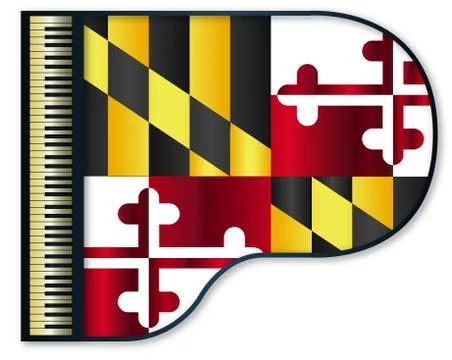 Grand Piano Maryland Flag Stock Illustration