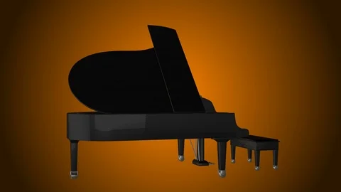 Grand piano rotating Video stock 89677992