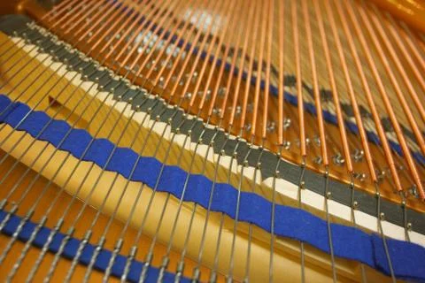 Grand piano strings Stock Photos