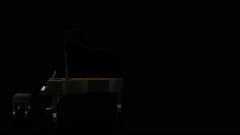 Grand Piano turns on itself animation | Stock Video | Pond5