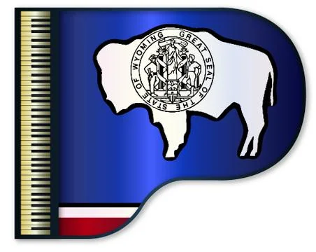 Grand Piano Wyoming Flag Stock Illustration