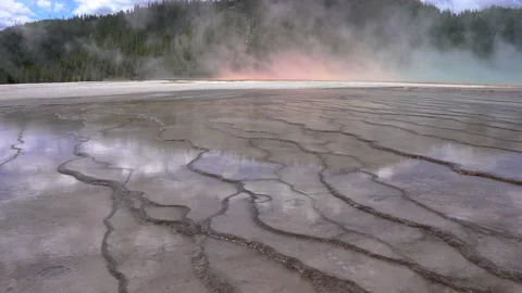 Grand Prismatic Spring Beautiful Pattern Stock Footage 158036263