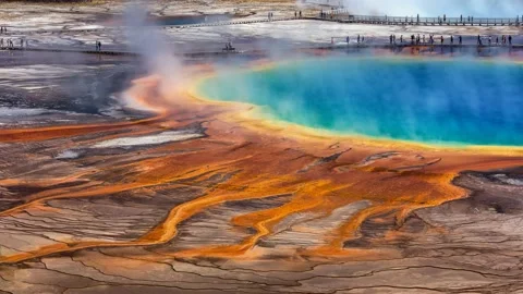 The Grand Prismatic Spring Stock Footage 132464418