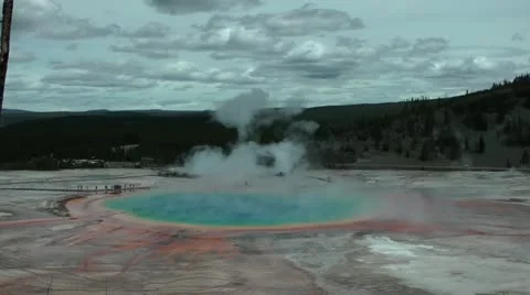 Grand Prismatic Spring Time-lapse Stock Footage 21624560