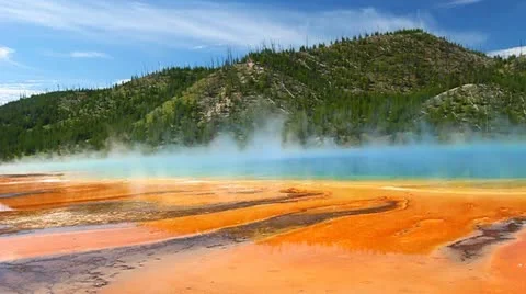 Grand Prismatic Spring Yellowstone Stock Footage 20592445