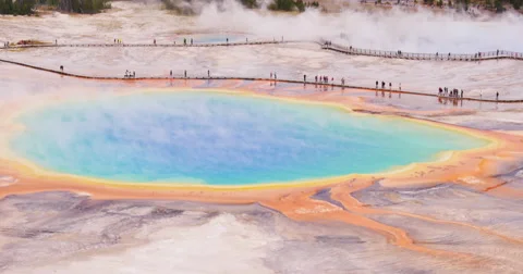 Grand Prismatic Spring, Yellowstone Stock Footage 40973596