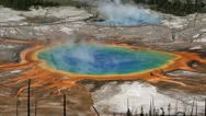 Grand Prismatic Spring Yellowstone National Park, Wyoming Stock Footage