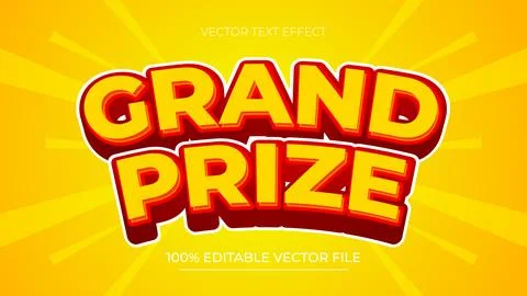 Grand Prize text effect style Editable text effect vector イラスト素材