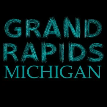Grand Rapids scratch logo light teal Stock Illustration