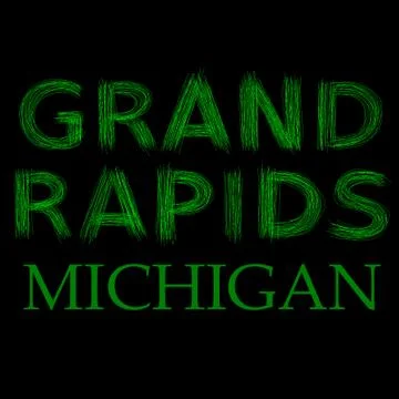 Grand Rapids scratch logo light green Stock Illustration