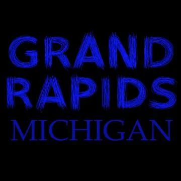 Grand Rapids scratch logo light blue Stock Illustration