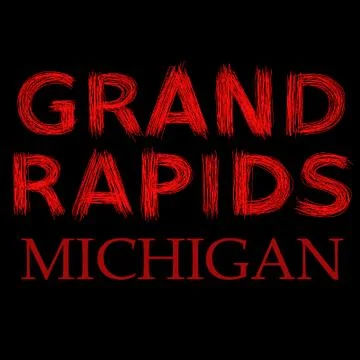 Grand Rapids scratch logo red Stock Illustration