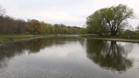 Grand River Spring Flow Stock Footage 153497063
