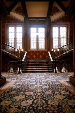 Grand staircase from the second floor inside of St Pancas Hotel Stock Photos