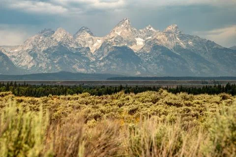 The Grand Teton Mountain Range in Fall Stock-Fotos