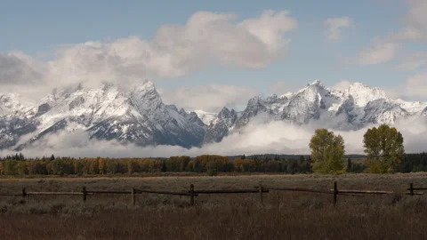 Grand Teton National Park Timelapse Mid-day Stock Footage