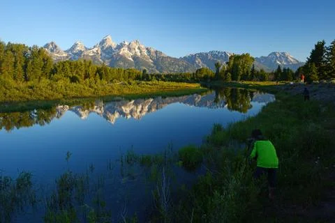 Grand teton reflection Stock Photos