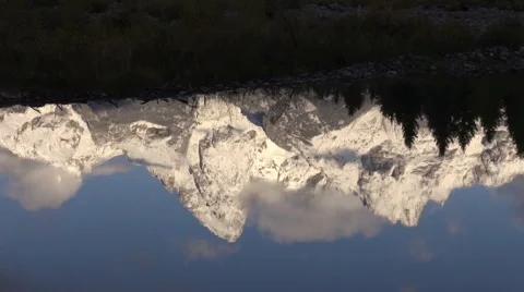 Grand Tetons in Fall Reflection Stock-Footage 55593451