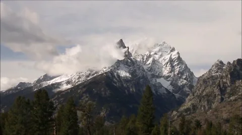 Grand Tetons Pan Stock Footage 45291162