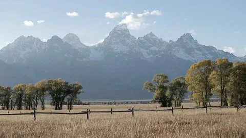 Grand Tetons Rack Focus Stock Footage 101033124