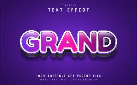 Grand text effect editable Stock Illustration