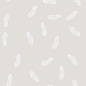 Grand tourer car line vector seamless pattern Stock Illustration