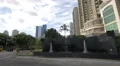 The Grand Tower's fountain and the Pacific Towers in Panama City 4k or 4k+ Resolution