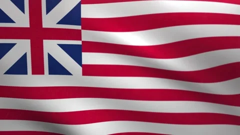 Grand Union Flag Waving Loop 4K – Historical American Flag Animation Vídeos de archivo 335993731