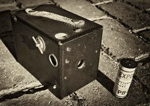 Grandad's box camera Stock Photos