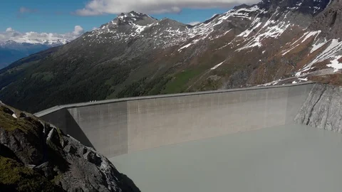 The Grande Dixence dam 02 Stock Footage 119970693