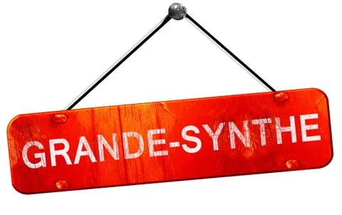 Grande-synthe, 3D rendering, a red hanging sign Stock Illustration